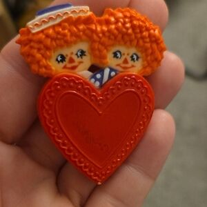 Hallmark Orange Heart Brooch